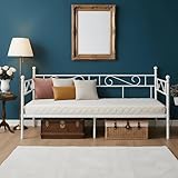 Cadre de lit en metal robuste et lit en fer forgé assurent une excellente stabilité et durabilité. La structure renforcée supporte un usage intensif. Ce lit metal 90x190 est conçu pour durer. Convient aux lits pour adulte et aux lits et cadre de lit pour adulte.