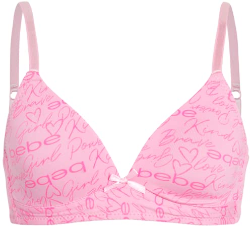 bebe Sutiã de treinamento para meninas – Pacote com 4 sutiãs moldados de microfibra macia (bojo A/B)