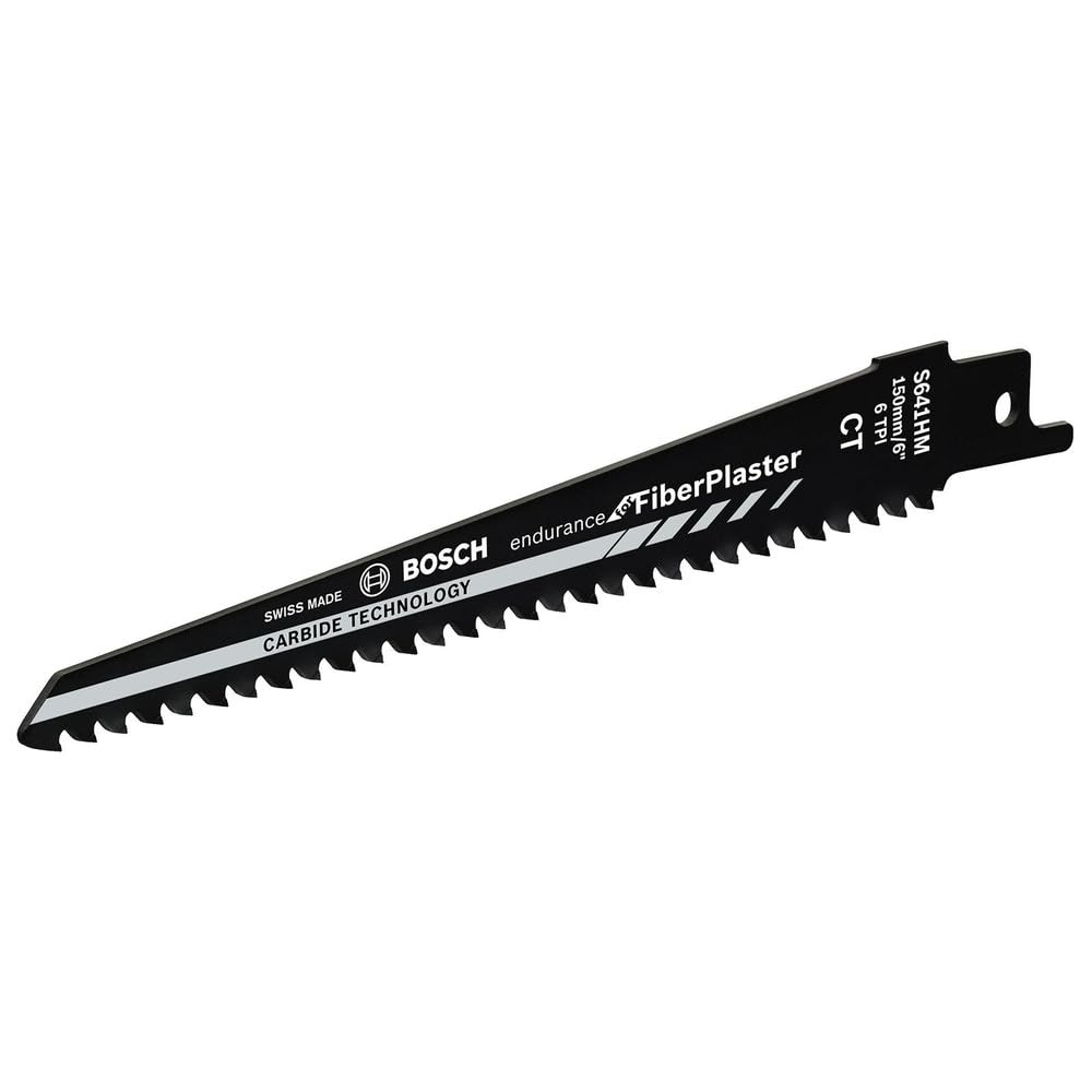 Bosch Professional 2 pieces Sabre Saw Blade S 641 HM Endurance for Fibre Plaster (for cement fibre board, 150 x 19 x 1,25 mm, sabre saw accessories)