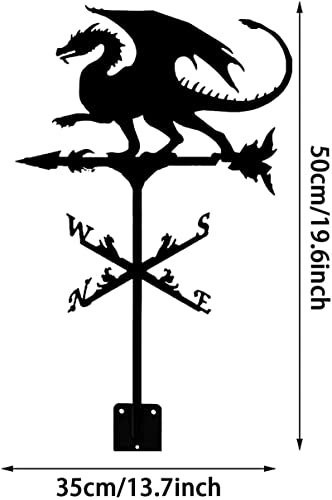 Bturyt Weathervane Flying Dragon Weather Vane Retro Farm Scene Weathervane Professional Measuring Tools Patio Yard Decoration #TOP6