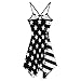 Zakqeik Women's American Flag Black Camisole Dress Summer Midi Dress Party Casual Dress XS