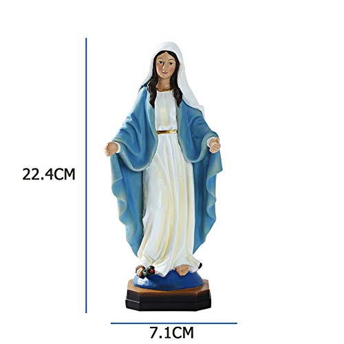 Lovskoo Virgin Mary Statue, 8.8 Inch Our Lady of Guadalupe Figurine Resin | Mother Mary Statue Catholic Home Decor Resin Sculpture, Virgin of Guadalupe Indoor, Christmas Decorations Faith Gifts - image 2