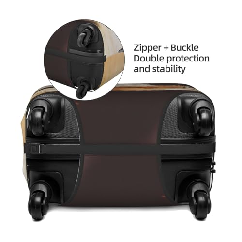 Travel Luggage Cover Fashion Suitcase Protector Hot coffee Spandex Baggage Covers Washable Suitcase Covers Anti-Scratch Luggage Cover Protectors Fits 18-32 Inch Suitcases X-Large3