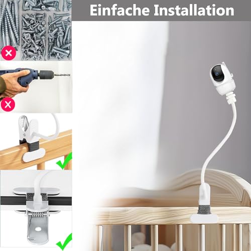 Derebir Babyphone Halterung für GHB SM50B /ABM700 /ABM720D OBVHNUA 900ES2 /momcozy BM01/BM02/BM04 BOIFUN 6T/3SMVB805/ jeeber VB805PRO /CZEview ZY-BY2 Babyphone Flexible Holder Baby Kamera Mount Stand