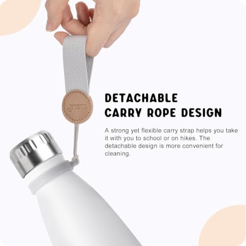 Image of 9 oz Small Stainless Steel Insulated Water Bottles for School,White