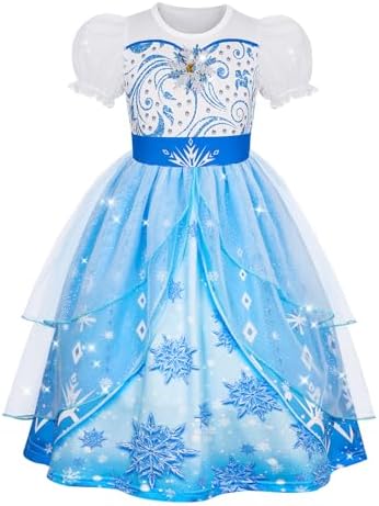 HenzWorld Princess Costumes Little Girls Halloween Birthday Party Dress 7-8