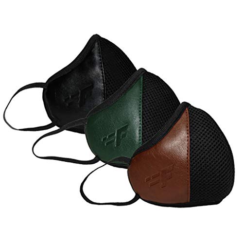 F Gear Luxur F95 Mask Size Large Black-Brown-Olive Green Safeguard 7 layer ISO CE SITRA lab certified >95% Bacteria Filtration pack of 3