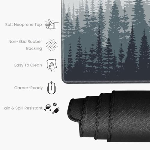 Image of 48x24 Mouse Pad Giant Forest Desk Mat Large Mousepad Gaming Mouse Mat Huge Oversized Desk Pad XXXL Computer Mat for Office Work Men
