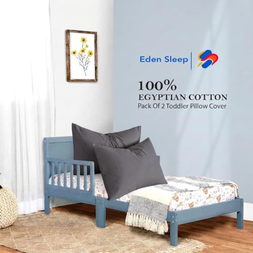 Image of Toddler Travel Baby Pillowcases, Pack of 2 Zipper Closure Pillow Cover 100% Cotton Small Pillowcase, 500 Thread Count Nersury Pillowcase for Kids 12x16 inch, Dark Grey