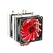 ELAULA Wentylator chłodzący GPU 3-pinowy 90 mm światło LED CPU wentylator chłodzący chłodnica grzejnik do LGA2011 LGA1155 AMD3+ AMD2 - niebieski wentylator obudowy (kolor: czerwony)