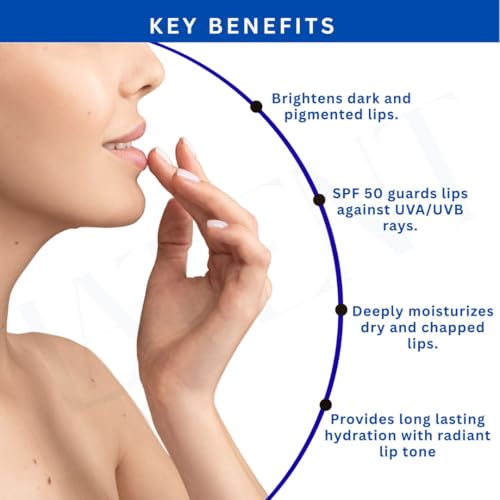 Image of LATENT SPF 50 Brightening Lip Treatment Balm -10g - Kojic Acid & Alpha Arbutin - Hydrating, Repairing & Sun Protection - Smoker's Lip Care - Vegan, Clinically Proven