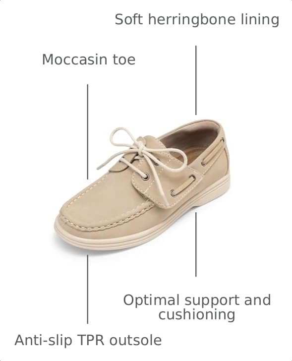 Image of DREAM PAIRS Boy's Loafers Boat Dress Shoes | Classic Moccasin Toe Comfortable Kids Toddler Formal School Slip on Casual Wear