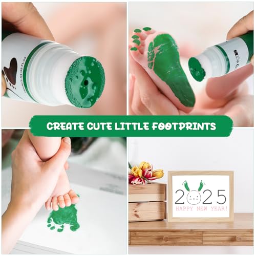 Sortnic 75Ml Green Baby Imprint Ink For Baby Footprint Handprint Fingerprint, Dog Cat Paw Print Kit, Washable, Non Toxic Acid-Free, Safe Gentle For Home School Christmas New Year Diy Keepsake Stamp thumb #2
