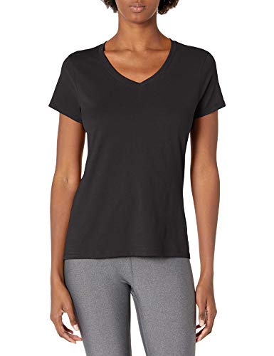 Hanes Women's X-Temp V-Neck Tee, Black, X-Large