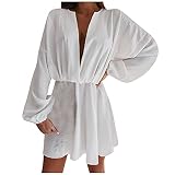 Abendkleider Elegant Für Hochzeit, Tennisrock T Shirt Kleid Sehr Gewagte Kleider Sweat Kleid Kleid Vorne Kurz Hinten High Waist Röcke Kleider Vorne Kurz Hinten Abendkleider(Weiß, M)