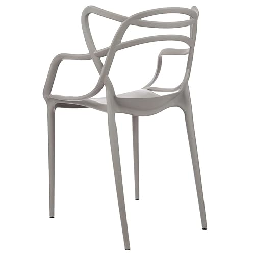 +Gardenlife | Master Elegant Chair Modern Design Plastic Crossback Armchair Set | Set Of 4 | Grey #TOP6