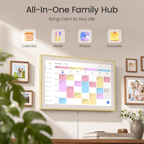 Image of Dragon Touch 21.5 inch Digital Calendar Chore Chart - Digital Picture Frame, Smart Family Planner, Hearth Display Desk Digital Calendar Best Gift for Women, Mom,Christmas, Wedding