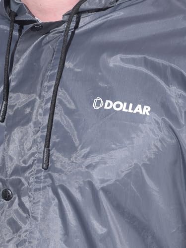 Image of Dollar Men's Waterproof PVC Raincoat Set | Zipper & Button Closure | Hood & Pocket | Full Sleeve Jacket Pant Rainwear Suit | Lightweight Leakproof Rain Protection for Outdoor, Biking, Riding