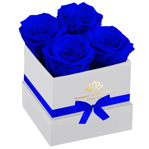 Blue Forever Flowers Roses in A Box Real Preserved Flowers Preserved Roses Preserved Flowers for Delivery Forever Flower Gifts for Women/Men/Mom Flowers for Mothers Day