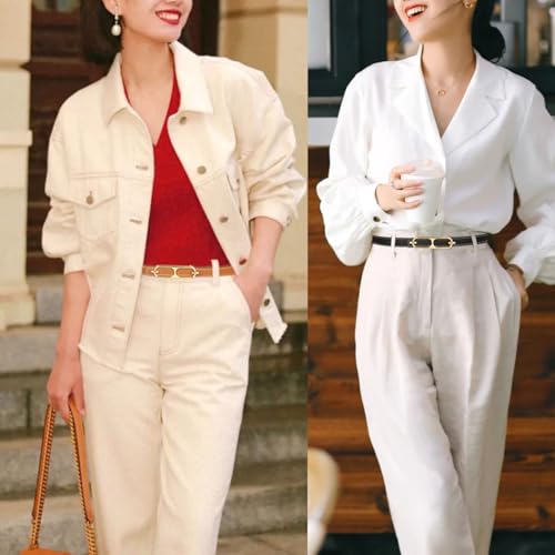 Women's Skinny Leather Belt, 0.55" Reversible Thin Fashion Designer Waist Belts for Jeans Pants Dresses4