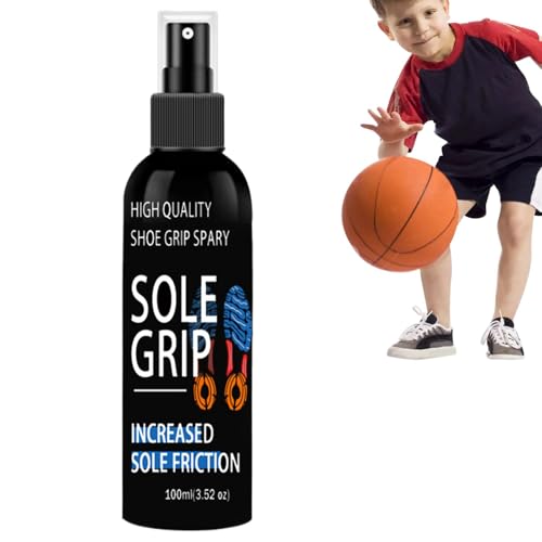 Sole Grip Spray - Spray para zapatos de baloncesto, protector de suela de zapato | Elevador de tracción de zapato, Spray de suela inferior de zapato de baloncesto de 100 ml, poig