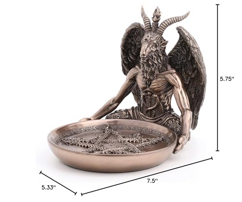 Estatua Baphomet acabado bronce 5.75 pulgadas miniatura 7