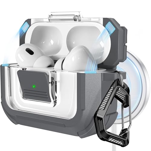 Image of RFUNGUANGO AirPods Pro 2 Case MagSafe Magnetic Automatic Lock, Orange