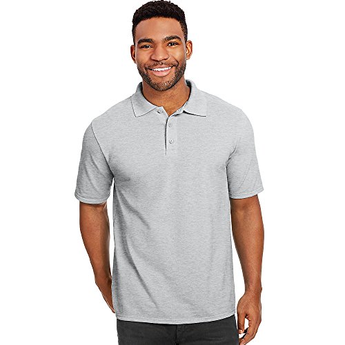 Hanes X-Temp Men's Pique Polo Shirt_Light Steel_M