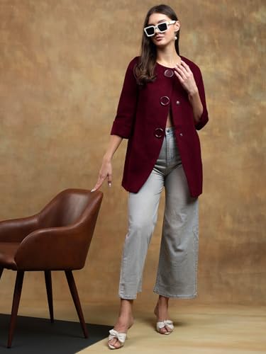Image of KOTTY Womens Cotton Blend Standard Length Elegant Style Coat - Classic Style with Modern Detailing