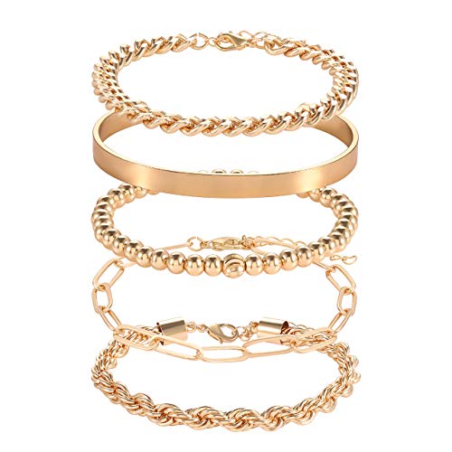 Chunky link chain bracelets for women girls stackable brass bead …