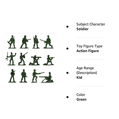 Haptime 100-Piece Army Men Toy Soldiers Set, Various Poses, Green Action Figures For Kids & Children #TOP1