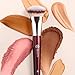 BK BEAUTY 115 MEDIUM CONTOURED FOUNDATION BRUSH – Contoured Foundation Brush for Liquid Makeup - Foundation Makeup Brushes - Face Brush For Liquid Or Cream Foundation