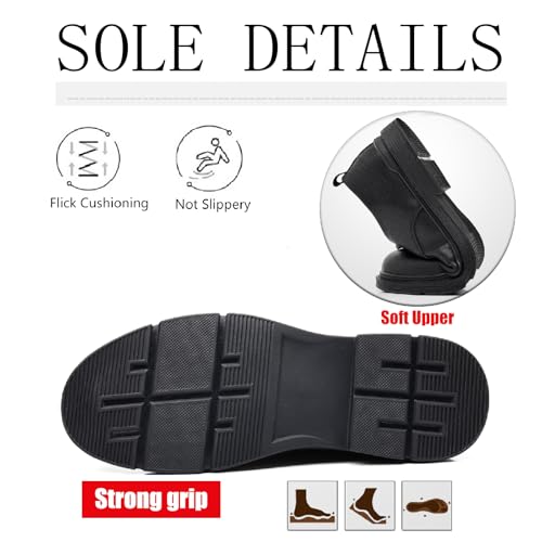 Men's Leather Platform Oxfords Casual Lace Up Comfortable Round Toe Low Heel Business Dress Shoes for Daily Work Office Wedding Derbys Shoes4