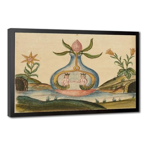 Impression sur toile Sirène et sirène WCYB Clavis Artis - Cadre suspendu de 61 cm pour salon