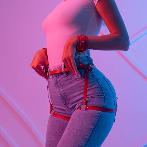 MEBCHAR Leather Body Belt for Women,Adjustable Leather Garters,Punk Women Waist Belts,Waist Body Chain Belt3