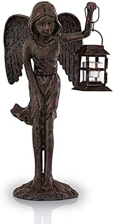 18 x 9.50 x 9 in. Angel Girl Garden Lantern
