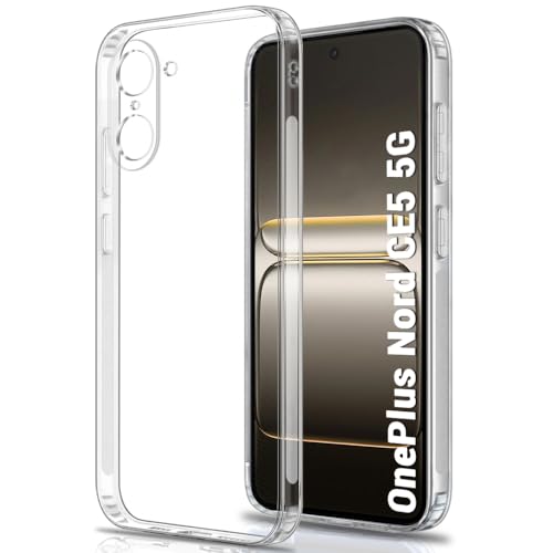 Image of TheGiftKart Back Cover Soft Case for OnePlus Nord CE 5 5G | Best Camera Protection | Inbuilt Dust Plugs & Anti-Slip Grip | Ultra Clear Slim Back Cover Case for OnePlus Nord CE5 (Silicone, Transparent)