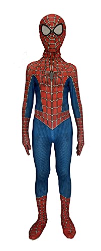 Riekinc Kids Spandex Bodysuit Superhero Cosplay Suit Halloween Costumes Blue X-Small