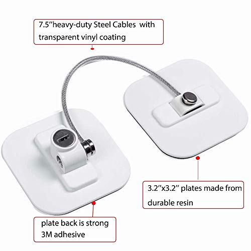 Locks For Refrigerator,2 Pack Fridge Lock With Keys,Lock For A Fridge(White Refrigerator Lock) #TOP3