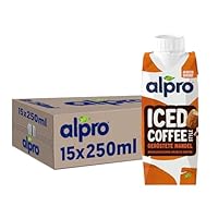 Alpro Iced Coffee Geröstete Mandel – Kaffee mit Mandeldrink – Von Natur aus laktose- und glutenfrei – Vegan und ideal für unterwegs – 15 x 250 ml