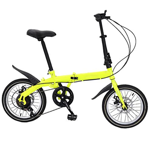 POKENE Bicicletta pieghevole 16INCH, freno a doppio disco, 7 velocità