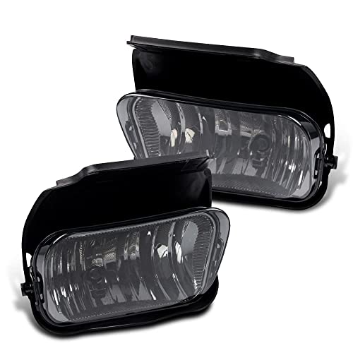 G-PLUS Fog Lights Compatible with Chevy Silverado 1500 2500 3500 2003-2007/ Fit Avalanche 2002-2006 Driving Bumper Lamp Smoke Lens w/ H10 Bulbs GM2593127 GM2592127 15190983 15190982