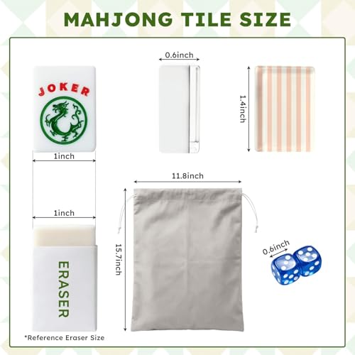 Juego de Mahjong Americano con 166 fichas acrílicas miniatura 2