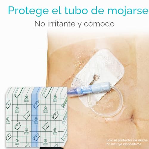 Cubierta de ducha para catéter de diálisis impermeable de 8x8 pulgadas para protector de pecho 3