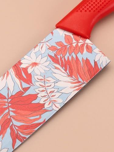 Image of 3 Piece Stainless Steel Professional Kitchen Knife Set /Meat Knife /Chef Knife with Non-Slip Handle Sharp Manual Sharpening for Home Kitchen, High Carbon Stainless Steel Knife Set (Red)