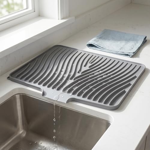 Tapete de silicona para secar platos escurridor resistente al calor y compacto 3