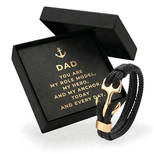 Pulsera para hombre con ancla y caja de regalo miniatura 1