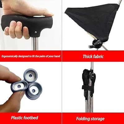 Cane with Seat - Portable Stool Chair, Supports Up to 240 Lbs cameping Chairs, Lightweight Up to 1.4 Lbs, Suitable for Men, Women, Seniors, People with Disabilities