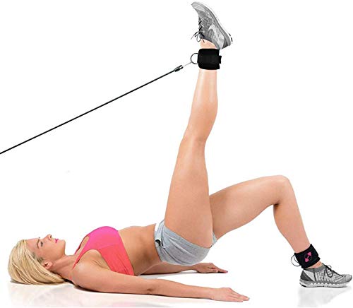 Zrova Ankle Straps for Cable Machines, Adjustable Ankle Straps for Legs Workout (Blue) - Thumbnail 7