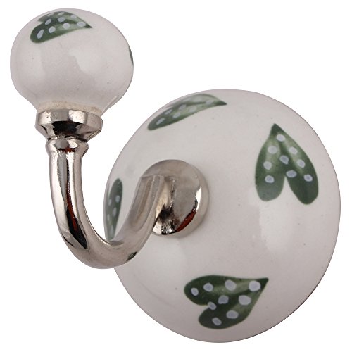 Image of IndianShelf 6 Pack Decorative Heavy Duty Coat Hooks Wall Mount - Boho Ceramic Smoky Round Coat Hooks for Towels, Backpack, Hats, Purse, Clothes, Bathroom, Mudroom, Entryway - 44 LB